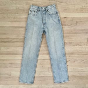 Zara Light Wash High Waist Straight Leg Jeans